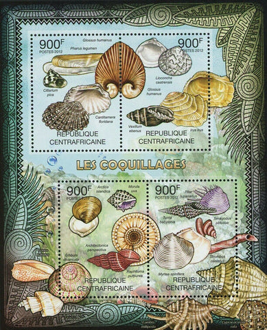 Shells Stamp Glossus Humanus Pharus Legumen Cittarium Pica S/S MNH #3647-3650