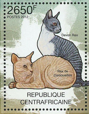 Cats Stamp Devon Rex Rex de Cornouailles Manx Californian Spangled S/S MNH #3646