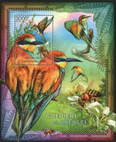 Bee-eaters & Bees Stamp Merops Apiaster Apis Mellifera S/S MNH #3666 / Bl.948