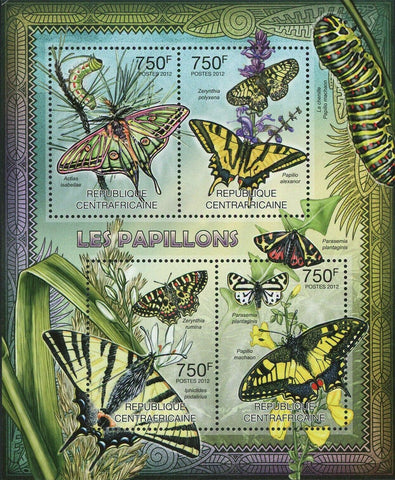 Butterflies Stamp Actias Isabellae Papilio Machaon Zerynthia S/S MNH #3622-3625