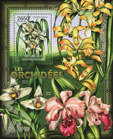 Orchid Stamp Cymbidium Eburneum Cattleya Trianae Maxillaria S/S MNH #3621/Bl.939