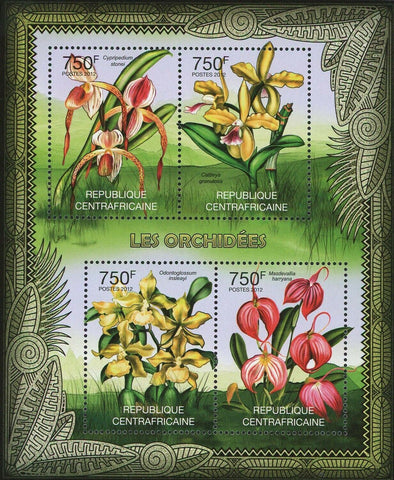 Orchids Stamp Cypripedium Stonei Masdevallia Harryana S/S MNH #3617-3620