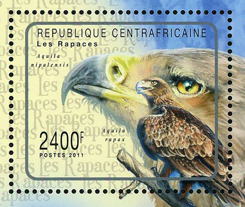 Raptors Stamp Birds Aquila Rapax Aquila Nipalensis Eagle S/S MNH #3029 / Bl.715