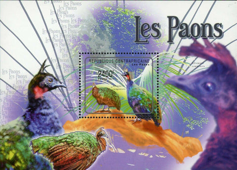 Peacocks Stamp Afropavo Congensis Bird Wild Animal S/S MNH #3028 / Bl.714