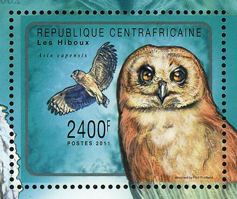 Owls Stamp Asio Capensis Otus Senegalensis Bubo Poensis S/S MNH #3031 / Bl.718