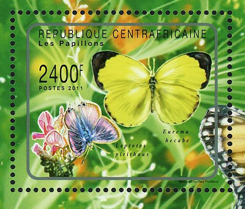 Butterflies Stamp Eurema Hecabe Leptotes Pirithous Charaxes S/S MNH #2997/Bl.711