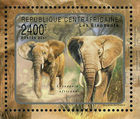 Elephants Stamp Loxodonta Africana Loxodonta Cyclotis S/S MNH #3069 / Bl.723