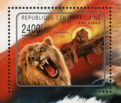 Lions Stamp Panthera Leo Wild Animal S/S MNH #3067 / Bl.721