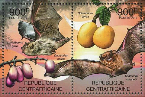 Bats Stamp Scotorepens Greyii Dacryodes Edulis Nyctophilus Bifax Fruits S/S MNH