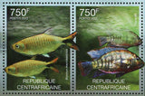 Freshwater Fish Stamp Brycinus Malapterurus Microstoma S/S MNH #3627-3630