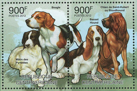 Dogs Stamp Beagle Matin des Pyrenees Basset Hound Collie Berger S/S MNH #3677-36