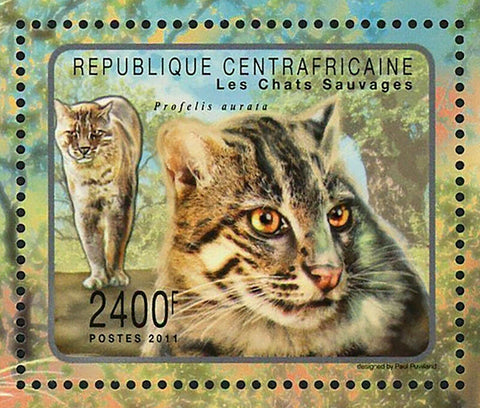 Wild Cats Stamp Profelis Aurata Leptailurus Serval Felis S/S MNH #3066/Bl. 720