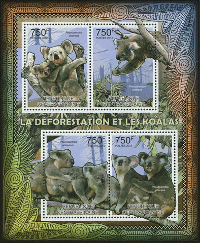 Deforestation Koalas Stamp Phascolarctos Cinereus Souvenir Sheet MNH #3637-3640