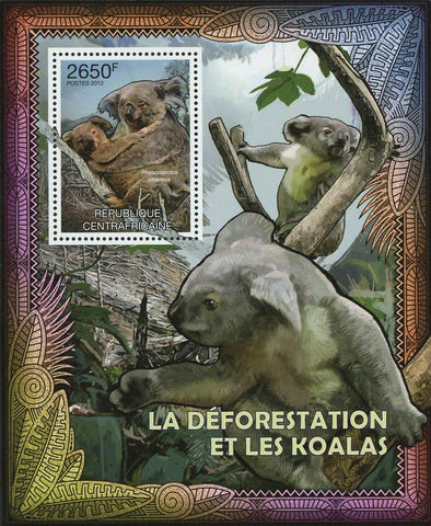 Deforestation & Koalas Stamp Phascolarctos Cinereus S/S MNH #3641 / Bl.943