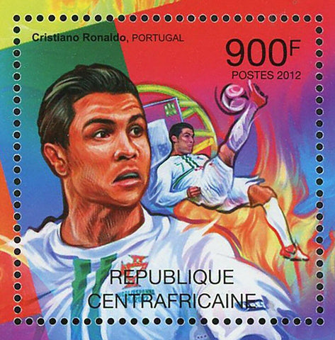 Soccer Stamp Euro Cristiano Ronaldo Balotelli Mario Gomez Torres S/S MNH #3772