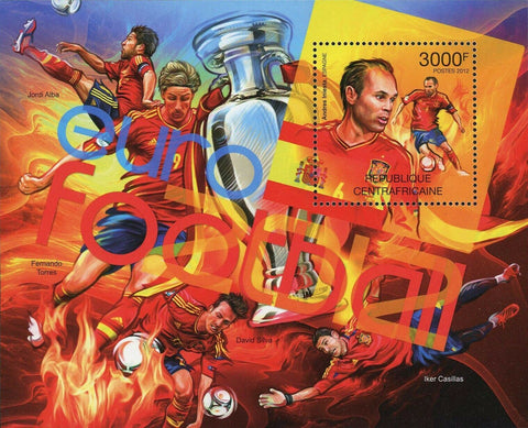 Soccer Stamp Jordi Alba Fernando Torres David Silva Andres Iniesta S/S MNH #3776