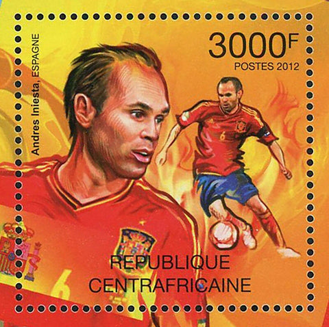 Soccer Stamp Jordi Alba Fernando Torres David Silva Andres Iniesta S/S MNH #3776