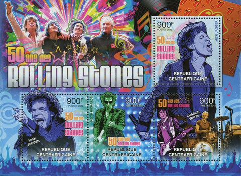 The Rolling Stones Stamp Mick Jagger Keith Richards Charlie Watts S/S MNH #3747