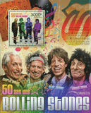 The Rolling Stones Stamp Mick Jagger Keith Richards Ronnie Wood S/S MNH #3751