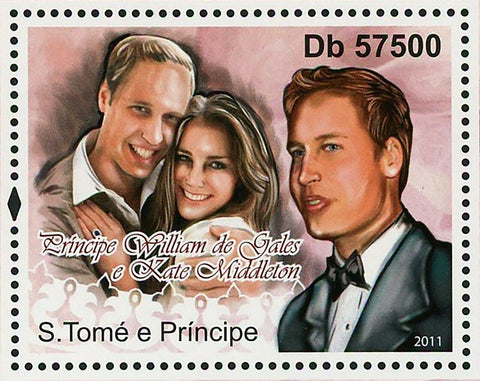 Prince William of Wales Stamp Kate Middleton Royal Family S/S MNH #4874-4875