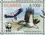 Secretary Bird Stamp WWF Sagittarius Serpentarius Sheet of 4 Sets S/S MNH #3000