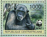 Monkeys Stamp WWF Pan Troglodytes Wild Animal Sheet of 2 Sets S/S MNH