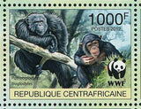 Monkeys Stamp WWF Pan Troglodytes Wild Animal Sheet of 2 Sets S/S MNH