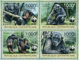 Monkeys Stamp WWF Pan Troglodytes Wild Animal Sheet of 2 Sets S/S MNH