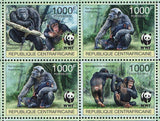 Monkeys Stamp WWF Pan Troglodytes Wild Animal Sheet of 4 Sets S/S MNH