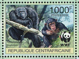 Monkeys Stamp WWF Pan Troglodytes Wild Animal Sheet of 4 Sets S/S MNH