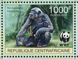 Monkeys Stamp WWF Pan Troglodytes Wild Animal Sheet of 4 Sets S/S MNH