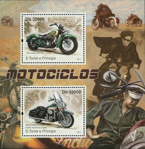 Motorcycles Stamp Kiwi Indian Retro 30 Harley Davidson FLHRC S/S MNH #4814-4815