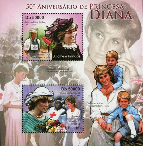 Princess Diana Stamp Royal Family Historica Figure Red Cross S/S MNH #4870-4871