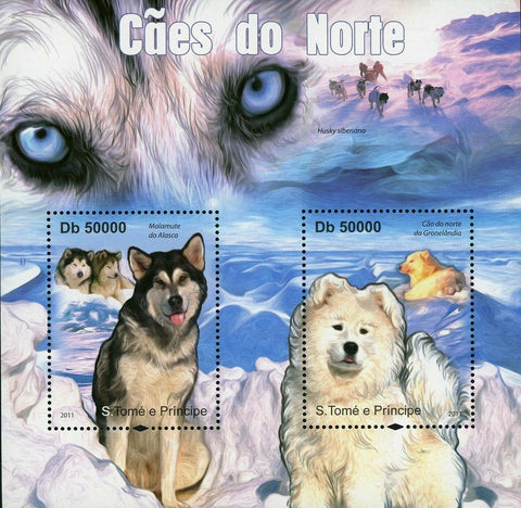 Northern Dogs Stamp Alaskan Malamute Husky Siberian Greenland S/S MNH #4856-4857