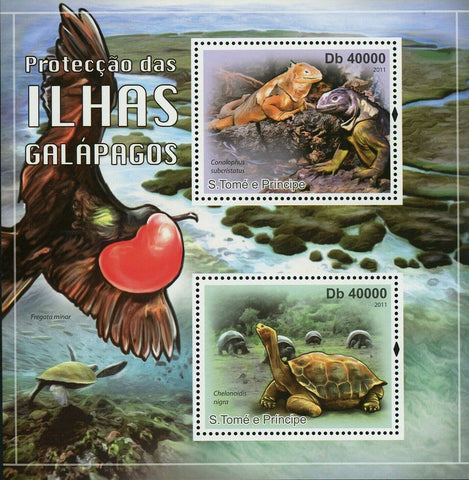 Galapagos Islands Stamp Fauna Fregata Minor Chelonoidis Nigra S/S MNH #4836-4837
