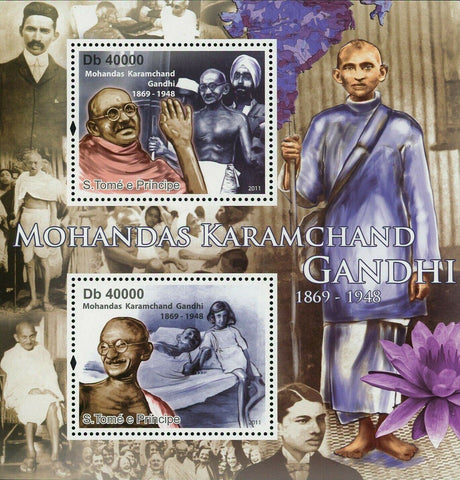 Gandhi Stamp Mohandas Karamchand Activist Historical Figure S/S MNH #4862-4863