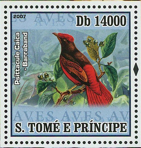 Birds Stamp Psittacule Caica - Barraband Fauna Souvenir Sheet MNH