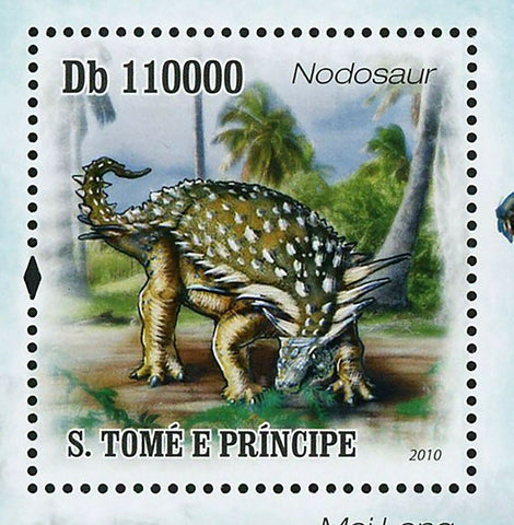 Dinosaurs Stamp Nodosaur Mei Long Velociraptor Troodon S/S MNH #4549 / Bl.780