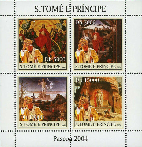 Easter Paintings Stamp Pope John Paul II Jesus Christianity S/S MNH #2663-2666