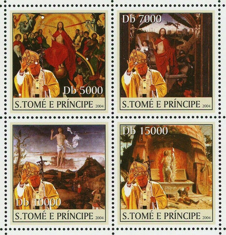 Easter Paintings Stamp Pope John Paul II Jesus Christianity S/S MNH #2663-2666