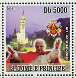 Virgin Lourdes Stamp Apparition Pope John Paul II Benedict XVI S/S MNH #3440-344