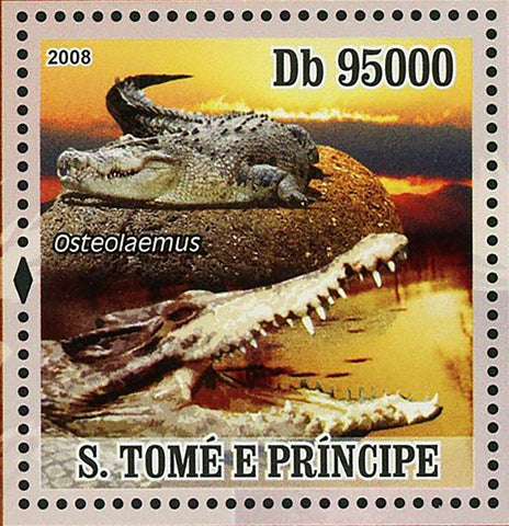 Crocodiles Stamp Osteolaemus Reptile Souvenir Sheet MNH #3359 / Bl.641