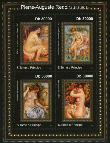 Pierre-Auguste Renoir Stamp Art Paintings Woman After a Bath S/S MNH #4881-4884