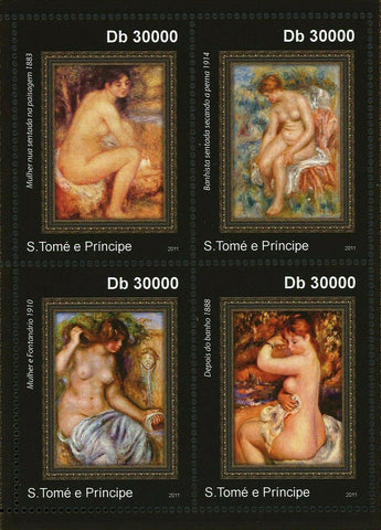 Pierre-Auguste Renoir Stamp Art Paintings Woman After a Bath S/S MNH #4881-4884