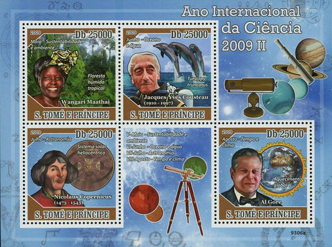Year of Science Stamp Maathai Cousteau Copernicus Al Gore S/S MNH #4039-4042