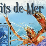 Seafood Stamp Homarus Mytiloida Venerupis Decussata S/S MNH #2977 / Bl.707