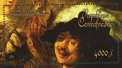 Rembrandt van Rijn Stamp La Science De L'enfant Prodigue Dans La Taverne MNH
