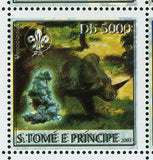 Dinosaurs Stamp Mineral Scout Corythosaurus Casuarius S/S MNH #1974 Double Print