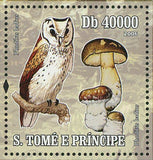 Owls Mushrooms Stamp Rotary Lions Strix Aluco Coprinus Atramentarius S/S MNH