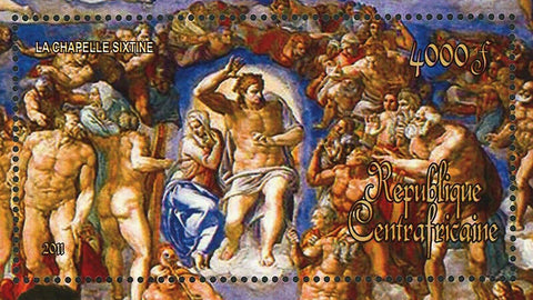 Paintings of Michelangelo Stamp La Chapelle Sixtine S/S MNH #3232 / Bl.778